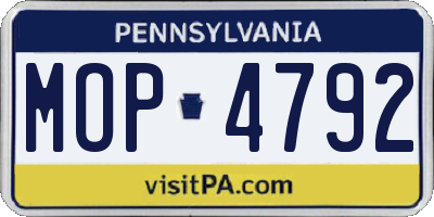 PA license plate MOP4792