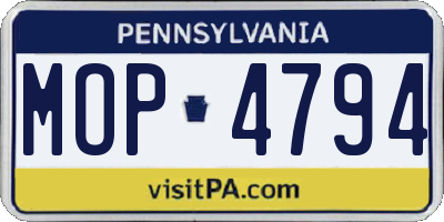 PA license plate MOP4794