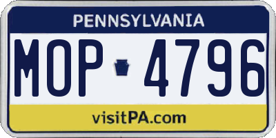PA license plate MOP4796