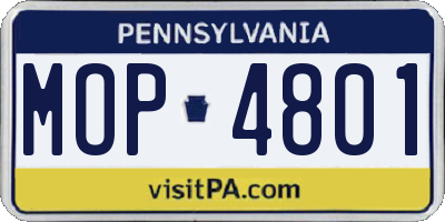 PA license plate MOP4801