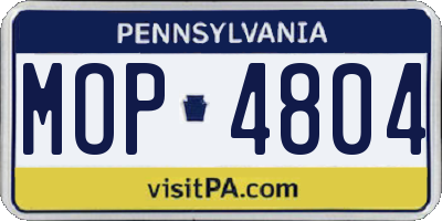 PA license plate MOP4804