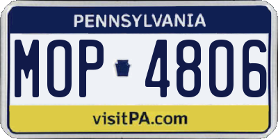 PA license plate MOP4806