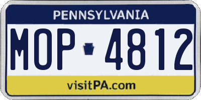 PA license plate MOP4812