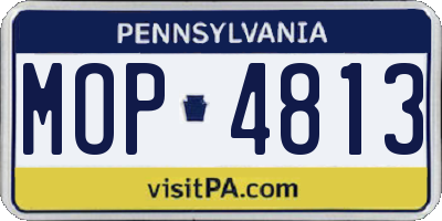 PA license plate MOP4813