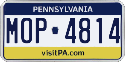 PA license plate MOP4814