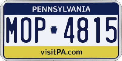 PA license plate MOP4815