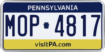 PA license plate MOP4817