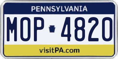 PA license plate MOP4820
