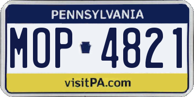 PA license plate MOP4821