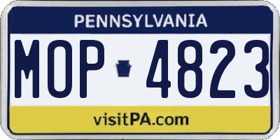 PA license plate MOP4823