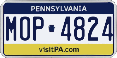 PA license plate MOP4824