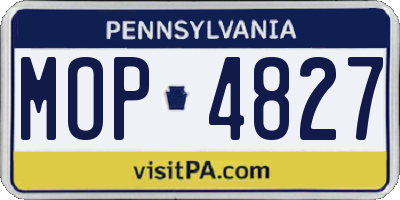 PA license plate MOP4827