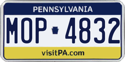 PA license plate MOP4832
