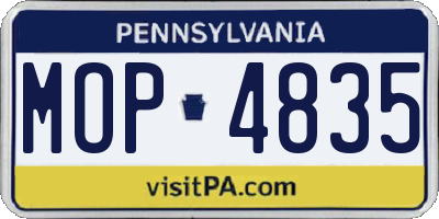 PA license plate MOP4835