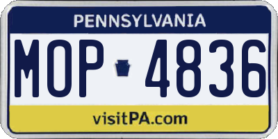 PA license plate MOP4836