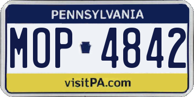 PA license plate MOP4842