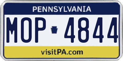 PA license plate MOP4844