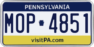 PA license plate MOP4851