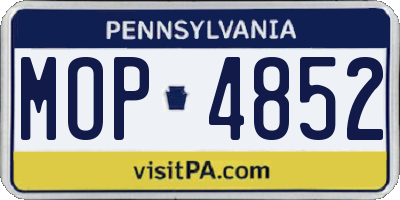 PA license plate MOP4852