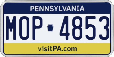 PA license plate MOP4853