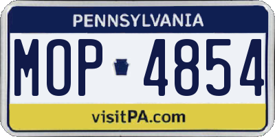 PA license plate MOP4854