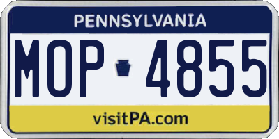 PA license plate MOP4855