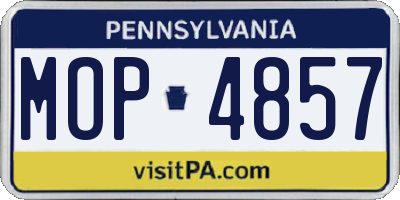 PA license plate MOP4857