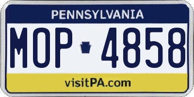 PA license plate MOP4858