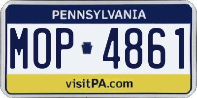 PA license plate MOP4861