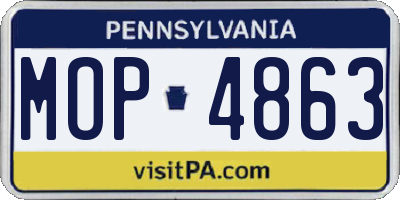 PA license plate MOP4863