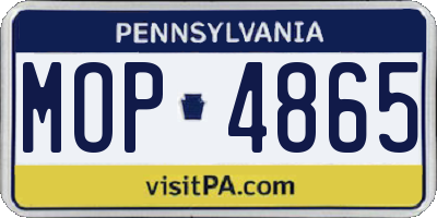 PA license plate MOP4865