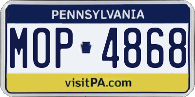 PA license plate MOP4868