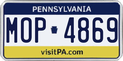 PA license plate MOP4869