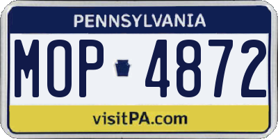 PA license plate MOP4872