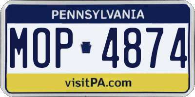 PA license plate MOP4874