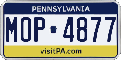 PA license plate MOP4877