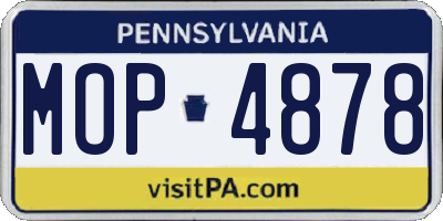 PA license plate MOP4878