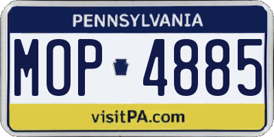 PA license plate MOP4885