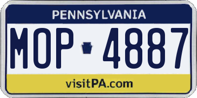 PA license plate MOP4887