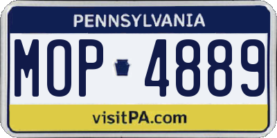 PA license plate MOP4889