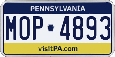 PA license plate MOP4893