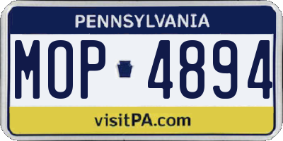 PA license plate MOP4894