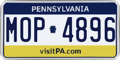 PA license plate MOP4896
