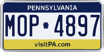 PA license plate MOP4897
