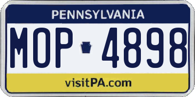 PA license plate MOP4898