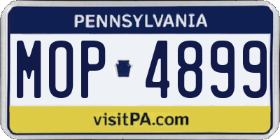 PA license plate MOP4899