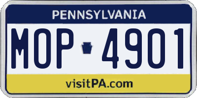 PA license plate MOP4901