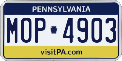 PA license plate MOP4903