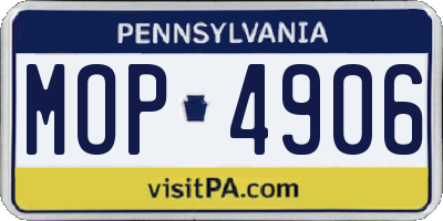 PA license plate MOP4906
