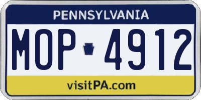 PA license plate MOP4912